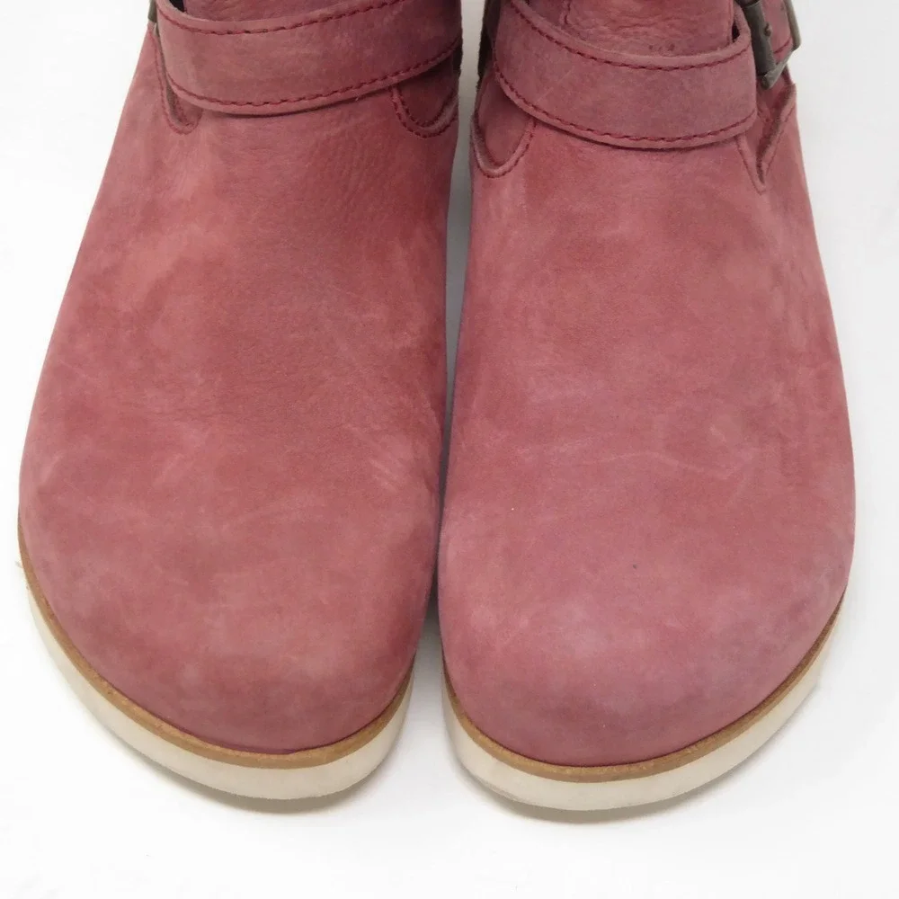 Birkenstock Magdala Footprints Mid Boot Burgundy Leather Buckle Strap 37 / 6
